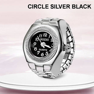 Stainless Steel Ring-Shaped Watch Design | 40R126: SQUARE GOLD WHITE