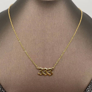 Lucky Numbers 18K Gold Plated Stainless Steel Necklace - FGS: 777