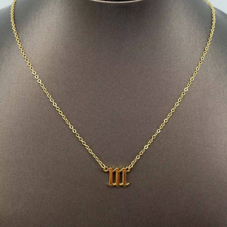 Lucky Numbers 18K Gold Plated Stainless Steel Necklace - FGS: 777