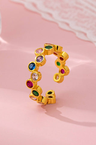 Multicolor Gemstone Beaded Ring | 80R218: GOLD