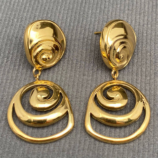 Hollow Vortex 18K Gold Plated S.Steel Post Earrings - FGS
