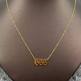 Lucky Numbers 18K Gold Plated Stainless Steel Necklace - FGS: 777