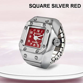 Stainless Steel Ring-Shaped Watch Design | 40R126: SQUARE SILVER WHITE