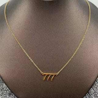 Lucky Numbers 18K Gold Plated Stainless Steel Necklace - FGS: 777