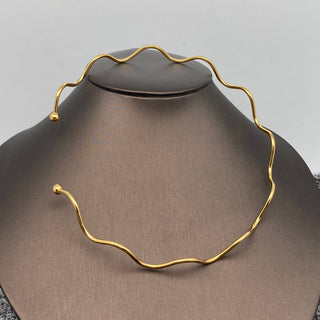 Adjustable Wavy Collar 18k Gold Plated Stainless Steel - FGS