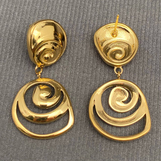 Hollow Vortex 18K Gold Plated S.Steel Post Earrings - FGS