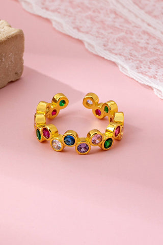 Multicolor Gemstone Beaded Ring | 80R218: GOLD