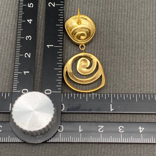Hollow Vortex 18K Gold Plated S.Steel Post Earrings - FGS
