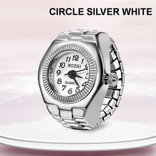 Stainless Steel Ring-Shaped Watch Design | 40R126: SQUARE GOLD WHITE