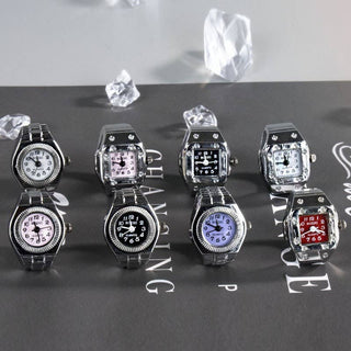 Stainless Steel Ring-Shaped Watch Design | 40R126: SQUARE GOLD WHITE