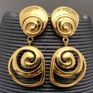 Hollow Vortex 18K Gold Plated S.Steel Post Earrings - FGS
