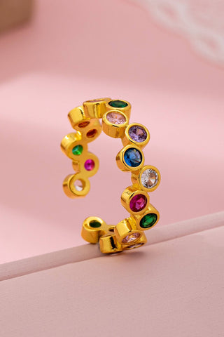 Multicolor Gemstone Beaded Ring | 80R218: GOLD