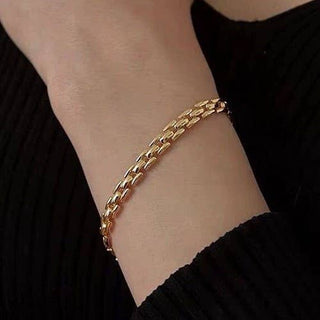 18K STAINLESS STEEL TARNISH FREE CUBAN BRACELET | 40B5221: GOLD