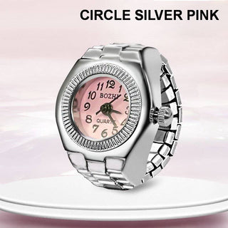Stainless Steel Ring-Shaped Watch Design | 40R126: SQUARE GOLD WHITE