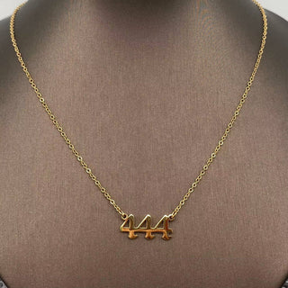 Lucky Numbers 18K Gold Plated Stainless Steel Necklace - FGS: 777