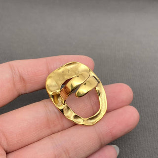 Hammered Geometric 18K Gold Plated S.Steel Ring - FGS